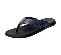 Non Slip Beach Slippers Men, Comfortable Sliders for MenFashionable Pattern with Flat Bottom for Comfort and Wear Slide Slip On Shoes Flip Flop Sandals Blue