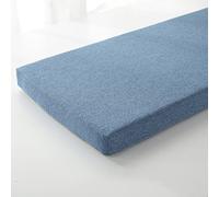 Non-Slip Bench Cushion for Indoor & Outdoor Use 90x40x5cm Blue - Long Chair Seat Cushion with Fixing Straps for Patio Dining & Backrest Comfort (80-260cm)