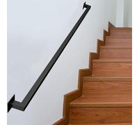 Non-Slip Black Iron Hand Railing, Square Pipe Handrail Safety Hand Rail Non-Slip Metal Wrought Iron Balustrade Banister Stair Railing(12ft/360cm)