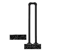 Non-Slip Black Wrought Iron Stair Railing, Indoor & Outdoor ils, Support Bar for Steps, Adjustable 35-100cm, 1 Pack (50cm Size) - Durable Safety Solution