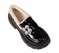 Non Slip Boots Women Uk Warm Boots Soft and Comfortable Can Adapt To The Cold and Harsh Environment Faux Fur Ankle Boots for Women (Black, 4.5)