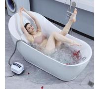 Non-Slip Bubble Bath Mat with Adjustable Massage Settings and Remote, Includes Pillow for Ultimate Home Relaxation