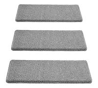 Non Slip Bullnose Stair Treads Carpet Self Adhesive Imitation Sisal Grip for Wooden Steps Reusable Washable Safety Runners Ideal for Indoor Basement & Stair Edge Protection