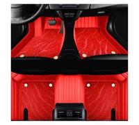 Non Slip Car Floor Mat Genuine Leather Fully Surrounded Foot Pads Car Floor Mats For City 2008-2014 Auto Interior Details Accessories Carpet Anti Slip Mat(Bright red)