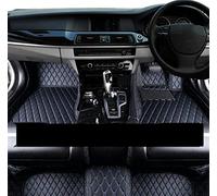 Non Slip Car Floor Mats For A6 C6 4F 2004~2011 Car Floor Mats Luxury Leather Carpet Mat Full Set Durable Rug(RHD Black Blue)