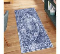 Non Slip Carpet Runner for Kitchen Vintage Blue 70x900CM Home Decor Non Slip Washable Runners for Corridor Hallway