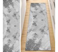 Non Slip Carpet Runner, Runner Rug for Hallway Grey 70x150CM Abstract Washable Home Decor Runners for Kitchen Corridor Living Room Door Mat with Rubber Backing, 40-120cm Width