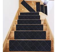 Non-Slip Carpet Stair Treads 30x8 inch 12 pcs Coffee Beige