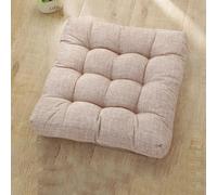 Non-Slip Chair Cushions for Dining & Office, 21x21x3 Inch Soft Linen Seat Pads, Washable Beige Square Cushion for Comfort & Style