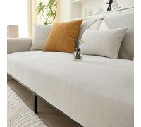 Non-Slip Chenille Sofa Slipcovers for 1/2/3/4 Seater - All-Season Furniture Protector with Silicone Grip Corner Couch Cover (Beige 110x160cm)
