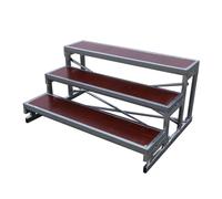 Non-Slip Choral Risers - 1/2/3/4 Tier Stage Steps for Choir Classroom & Church Award Podium Staircase Platform (Red 122x90x60cm) - Perfect for Group Performances & Events