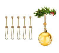 Non-Slip Christmas Tree Hooks for Baubles - Ornament Hangers Hooks for Hanging Small & Large Heavy Duty Ornaments - Adjustable Xmas Ornament Anchor for Tree Decorations (24, Gold)