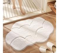 Non-Slip Cloud Bath Mat - Thick Microfiber Shower Rug Washable Absorbent Bathroom Floor Mat Soft Stylish Decor for Home Comfortable Bathroom Accessory