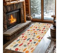 Non Slip Colorful Leaf Runner Rug for Hallway Washable, 60 x 120 cm Vine Botanical Carpet Runner Extra Long for Living Room, Hall, Kitchen, Bedroom, Indoor Door Mat, Ultra Thin