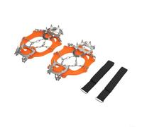 Non-Slip Crampon Covers With 13 Tooth Steel Studs And Flexible Rubber Body For Skiing Ice Fishing Mountaineering Hiking Camping And Winter Running(Yellow-L)