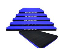 Non Slip Crash Mat, Landing, Tumbling, Safety Gymnastics Exercise Mat Pad Soft polyester fabric, Royal Blue, XXL