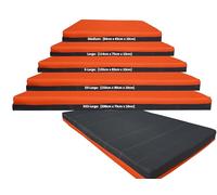 Non-Slip Crash Mat, Safety Exercise Gym Mat Pad, Critical Fall Height Tested to 3 Metres BS:EN1177 [Orange, Large]