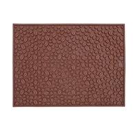 Non Slip Cup Mat Coffee Bean Design PVC Desktop Pad Water Draining Filtering Bar Counter (Brown)