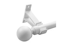 Non Slip Curtain Rod Complete with Mounting Accessories Decorative Wall Mounted Rod for Bedrooms 160cm (5.2ft) Stylish White Design Easy Installation