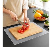 Non-Slip Cutting Board Mat, 10" x 15" Anti-Slip Cutting Board Mat for Home Cooks and Chefs, Safety Grip Mat Under Kitchen Cutting Boards, Dishwasher Safe Great as Drawer Liners (Translucent, 1 Pack)