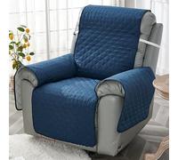 Non-Slip Dark Blue Sofa Cover All-in-One Design for Living Room & Office Dust-Proof Couch Protector (75 x 77 Inches) - Universal Fit Stylish &