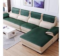 Non-Slip Dark Green Leather Sofa Cover Eco-Friendly L-Shaped Couch Protector for 2-3 Seaters Pet-Friendly Slipcover Love Seat Furniture Protector - 80x180cm/31x71inch