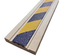 Non Slip Decking Strips - Anti Slip GRP Tread for Garden, Ramp, Stair & Patio - Anti Skid Safety Strips for Wood & Composite Decking for Outdoor Steps - Hazard 1000mm x 50mm - Slips Away
