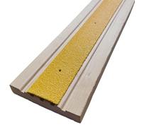 Non Slip Decking Strips - Anti Slip GRP Tread for Garden, Ramp, Stair & Patio - Anti Skid Safety Strips for Wood & Composite Decking for Outdoor Steps - Yellow 500mm x 50mm - Slips Away