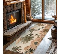 Non Slip Desert Castle Runner Rug for Hallway Washable, 60 x 240 cm Tree Cloud Egypt Carpet Runner Extra Long for Living Room, Hall, Kitchen, Bedroom, Indoor Door Mat, Ultra Thin
