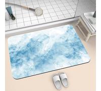 Non-Slip Diatomite Bath Mat 100x160cm - Large, Super Absorbent, Quick-Drying, Thin, Washable Shower Rug in Blue - Ideal for Bathroom, Shower, and Spa Use
