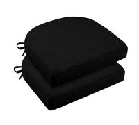 Non-Slip Dining Chair Cushions with Straps, 5cm Thick, 50x50cm, Black Seat Pads for Kitchen and Indoor Use, Ultimate Comfort & Style, Set of 4