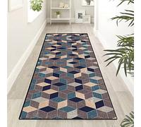 Non-Slip Dirt Trapper Door Mat Long Hallway Runner Rug Rubber Backed Kitchen & Living Room Carpet Narrow Indoor Mat for Bedroom & Corridor - Abstract Design