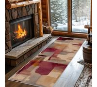 Non Slip Distressed Runner Rug for Hallway Washable, 120 x 360 cm Retro Art Wine Carpet Runner Extra Long for Living Room, Hall, Kitchen, Bedroom, Indoor Door Mat, Ultra Thin