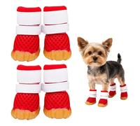 Non-Slip Dog Shoes for Small Dogs,4 Pcs Breathable Mesh Puppy Dog Boots Paw Protectors for Hot/Cold Pavement to Prevent Licking