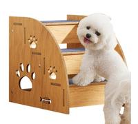Non-Slip Dog Stairs | Wooden Pet Steps for High Bed | Foldable Dog Ladder | Carpeted Pet Stairs for Small Medium Large Dogs & Cats | Indoor Dog Steps for Couch & Sofa | Sturdy Climbing Ramp for Senior