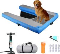 Non-Slip Dog Water Ramp for Safe Entry and Exit, Portable Inflatable Float Platform for Boats and Pools with Pump and Repair Kit