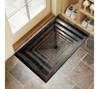 Non-Slip Door Mat Indoor, Brick And Stone Tunnel Machine Washable Entrance Rug, Ancient India Architecture Soft Inside Floor Mat for Entryway, 60x90 cm Front Back Door Mat for Kitchen Bedroom Black
