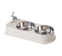 Non-Slip Double Feeding Bowl for Pets | Stainless Steel Double Dishes for Cats & Dogs - Ergonomic Non-Skid Pet Feeder Food Bowls