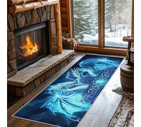Non Slip Dragon Viking Runner Rug for Hallway Washable, 90 x 270 cm Lightning Wing Magic Carpet Runner Extra Long for Living Room, Hall, Kitchen, Bedroom, Indoor Door Mat, Ultra Thin