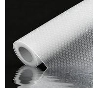 Non-Slip Drawer Liners 45 x 500 cm,Anti-Shelf Liner for Kitchen, Fridge & Cupboards,EVA Non-Adhesive, Waterproof & Washable,Wipeable & Cut to Size,Clear Cabinet Protector for Bathroom Bedroom Home
