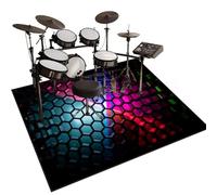 Non Slip Drum Mat Soundproof Rug for Electric Drums Floor Protection Pad with Shock Absorption Electronic Jazz Drum Kit For Bass Drum Snare, Piano and Other Musical Instrument Mat 110 x 80 cm