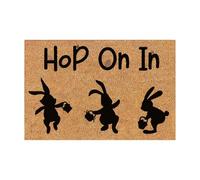 Non Slip Easter Mat, Spring Floor Doormat Set, 18x30 Inch Bunny Rug with Cartoon Design, Outdoor Entryway Accent, Holiday Carpet with Cute Style, Home Decor for Porch Indoor