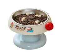 Non-slip, elevated food bowl for dogs and cats, cute stainless steel cat bowl with removable insert, 10.5 cm high water bowl, polypropylene, neck relief, leak-proof