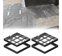 Non Slip Embedded Sewer Covers 2 Pack Invisible Manhole Covers for Yard Sidewalk & Streets Concealed Handles 90x90cm (35.4"x35.4") Durable & Safe Drain Covers
