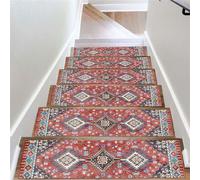 Non-Slip Ethnic Style Stair Pads Machine Washable Carpet Treads 10pc Safety Mats for Kids Elders & Pets Stair Runner Rugs Anti-Slip Home Décor