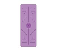Non-slip, Extra Thick Yoga Mat; Made Of Natural Rubber And PU Material; With Alignment Lines(Purple)