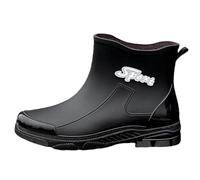 Non-slip Extra Wide Rain Boots, Ankle Boots, Lightweight, Waterproof, Wide Shaft Rain Boots, Short Shaft Boots, Walking with the Dog, Non-Slip Galoshes for Gardening Boots, black, 10 UK