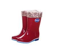 Non-Slip Extra Wide Rain Boots Hiking Boots Waterproof Lightweight Walking with the Dog Summer Galoshes for Gardening Women Breathable Comfortable, red, 5 UK