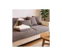 Non-Slip Faux Plush Sofa Cover Living and Home Grey Extra Large