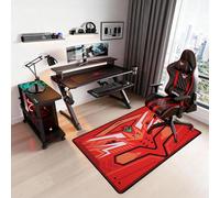 Non-Slip Floor Chair Mat for Neon Genesis Evangelion EVA-02 with Orange & Red Armor Inspired Design 35"×55" Gaming Chair Mat